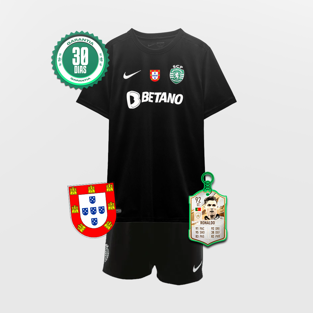 Conjunto infantil Sporting CP Back to Black 2023/2024