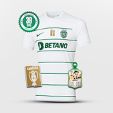 Camisola Sporting CP Away 2023/24 - Branca e Verde + Badge de Campeão Nacional 🏆