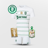 Conjunto infantil Sporting CP Away 2023/2024 Branco e Verde