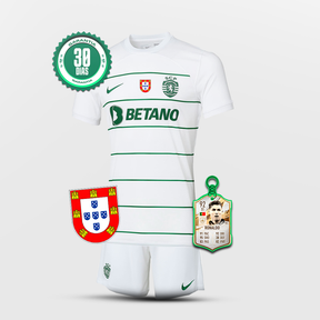 Conjunto infantil Sporting CP Away 2023/2024 Branco e Verde