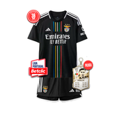 Conjunto Infantil Benfica 2023/24 - Away- Preto + + 5 PRENDAS HOJE! 🎁