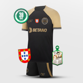 Conjunto infantil Sporting CP CR7 23/24 Preta e Dourada