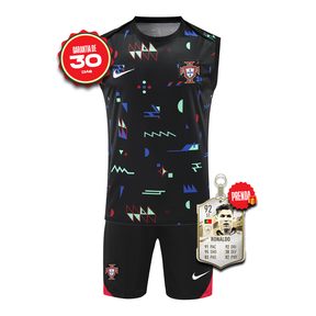 Conjunto Adulto Regata + Shorts Portugal Pré-Jogo 2024/2025 - Eurocopa