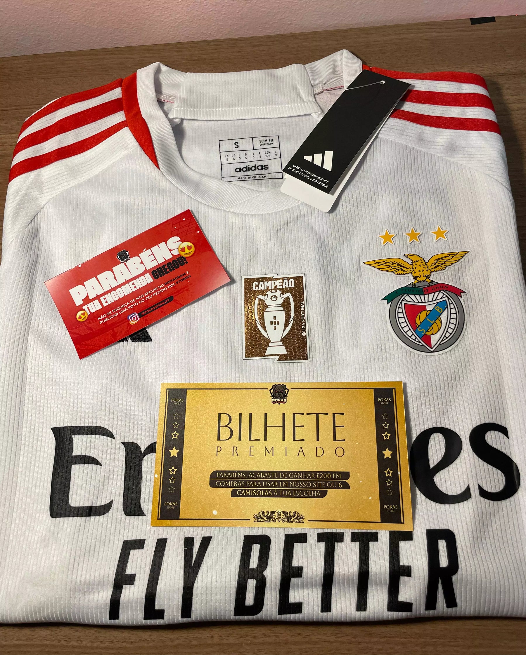 Camisola Benfica Away 2023/24 - Branca + 5 PRENDAS