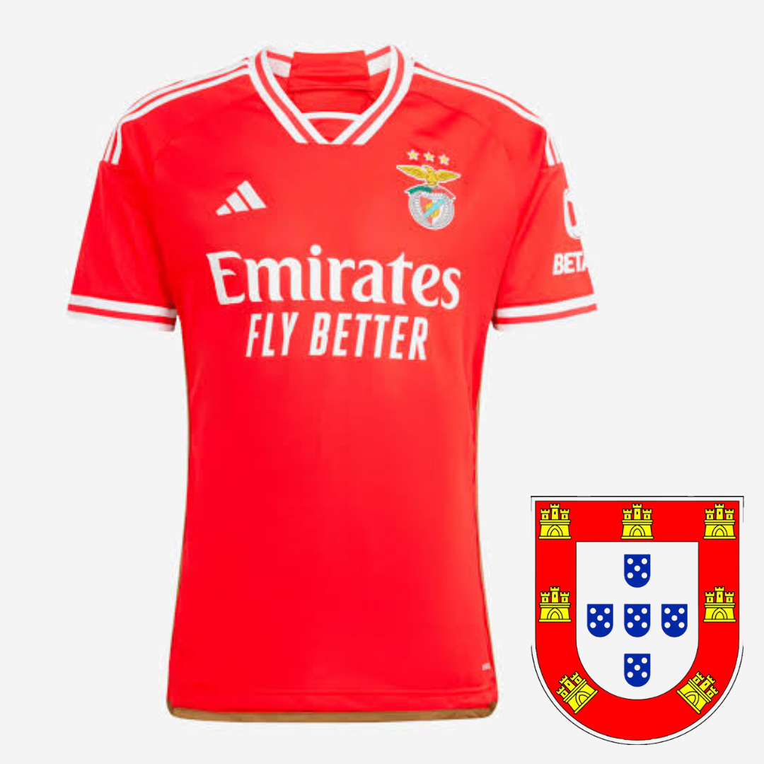 Camisola Benfica Home 2023/24 - Vermelha - Brasão Portugal