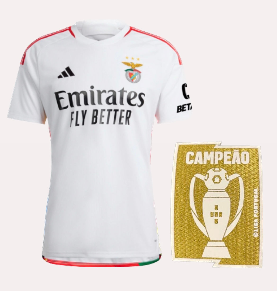 Camisola Benfica Away 2023/24 - Branca - Campeão Nacional