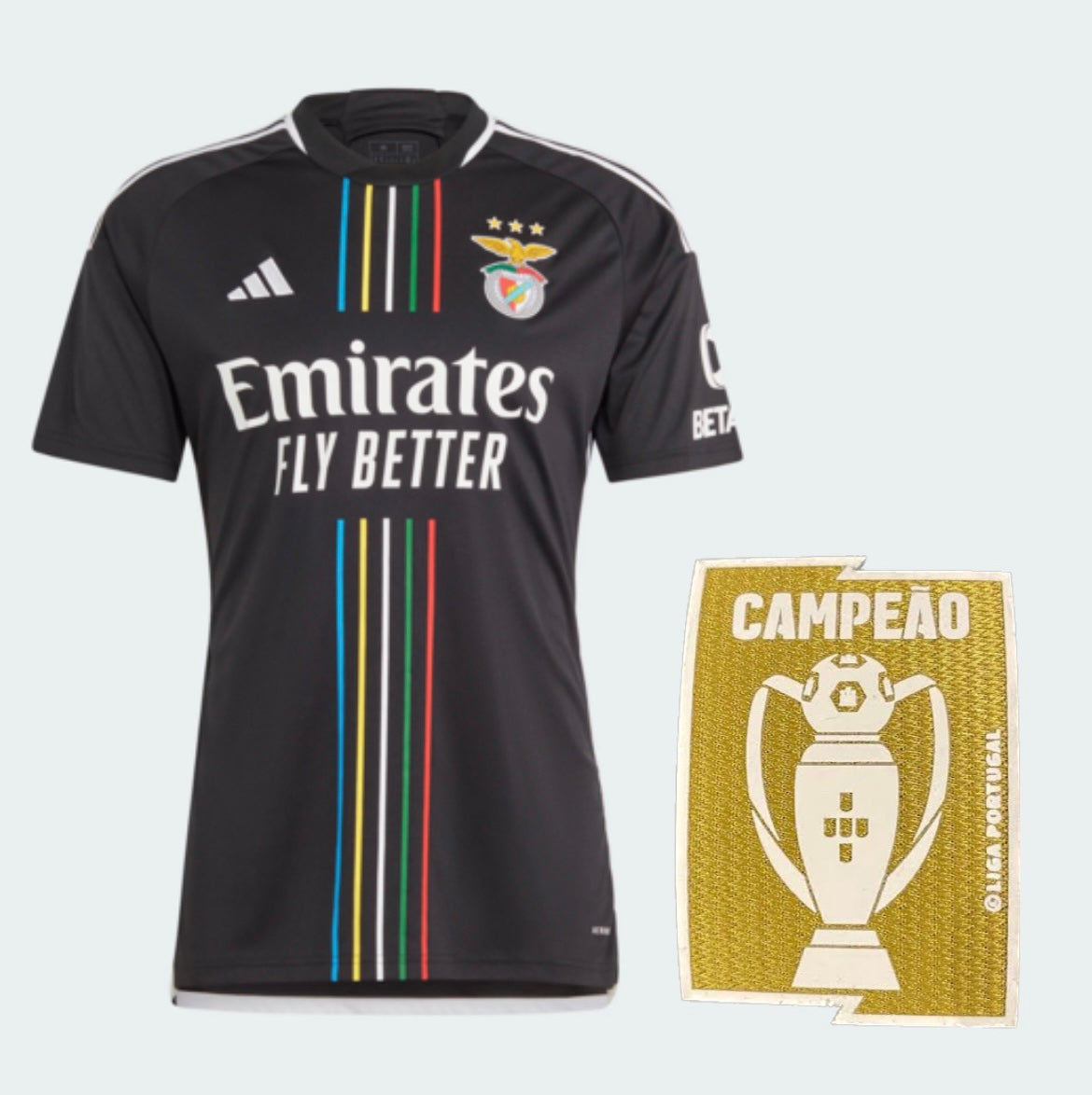 Camisola Benfica Away 2023/24 - Preta - Campeão Nacional