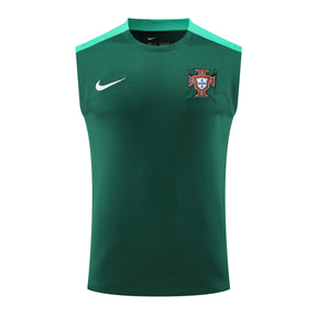 Conjunto Adulto Regata + Shorts Portugal Treinamento Verde 2024/2025 - Eurocopa