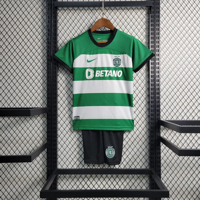 Conjunto infantil Sporting CP Home 2023/2024 Verde e Branco