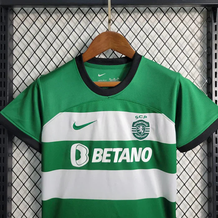 Conjunto Infantil Sporting CP Home 2023/2024 Verde e Branco